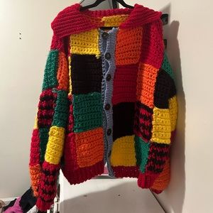 Harry Styles color block cardigan